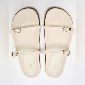 Zara Gold Buckle Sandels, Size 8